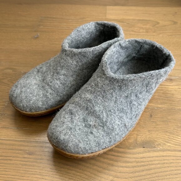 GLERUPS 100% WOOL SHOE WITH NATURAL RUBBER SOLE IN GREY (EU 40, US 9.5W/7M) - Picture 2 of 6
